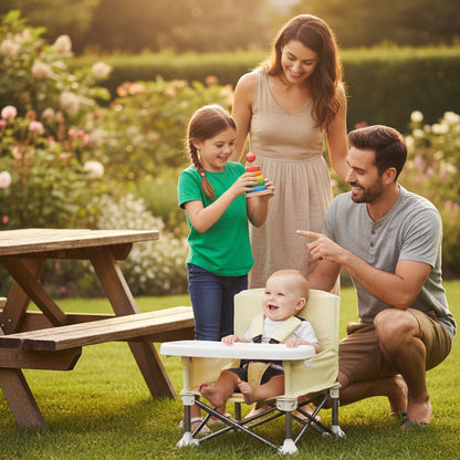 Chaise Bébé Pliable avec plateau pour Camping et Plage