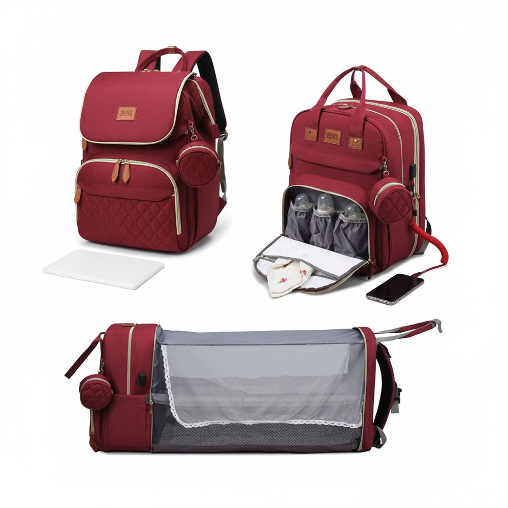 Sac à Dos Bébé Multifonction 3-en-1 avec Port USB