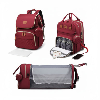 Sac à Dos Bébé Multifonction 3-en-1 avec Port USB
