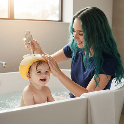 Bonnet de douche bébé cartoon anti-éclaboussures