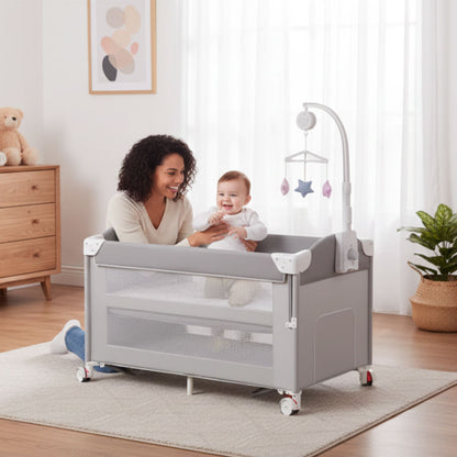 Berceau Bébé Polyvalent à Hauteur Ajustable