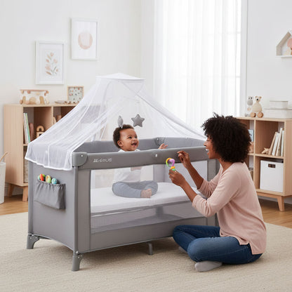 Berceau Bébé Polyvalent à Hauteur Ajustable