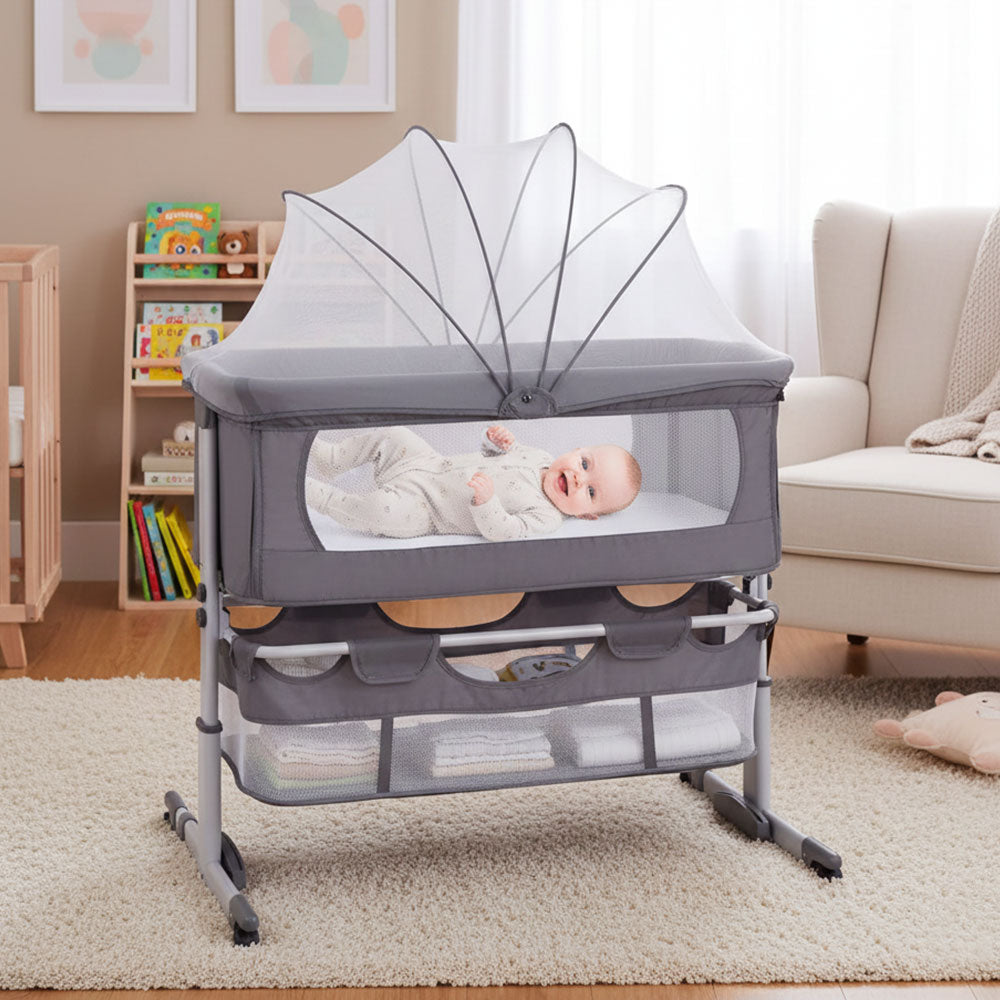 Lit de Voyage Bébé Pliable avec 6 Hauteurs Réglables