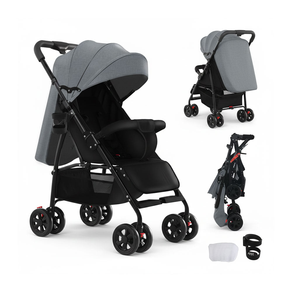 Poussette Bébé Légère 3-en-1 Pliable Format Valise