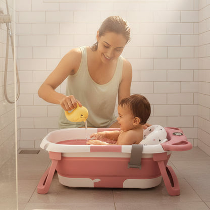 Baignoire Bébé Pliable avec Thermomètre
