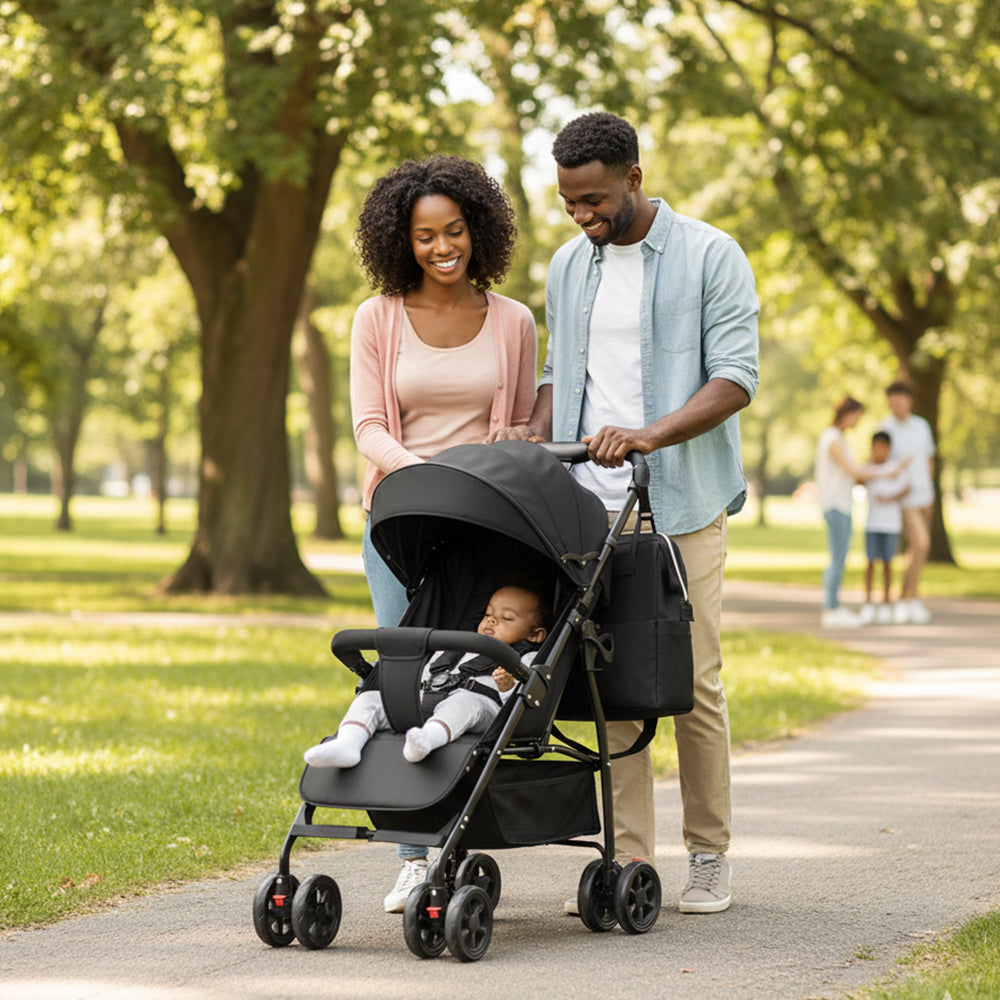 Poussette Bébé Légère 3-en-1 Pliable Format Valise